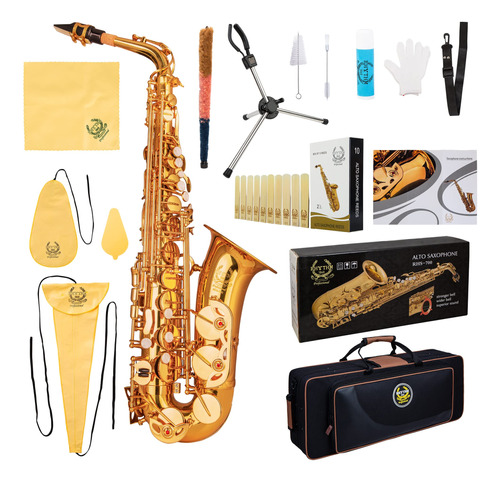 Saxofon Rhythm Eb Alto Con Estuche De Saxofon De Transporte,