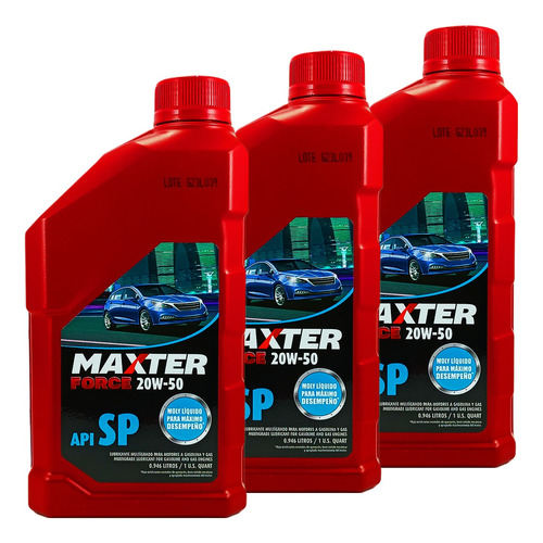 Aceite 20w-50 Maxter X 3 Litros. Gratis Ticket De Aceite.