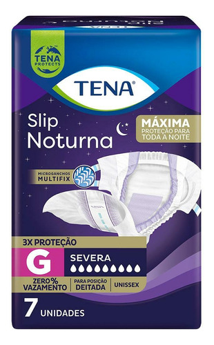 Fraldas para adultos descartáveis Tena  Slip Noturna G x 7 u