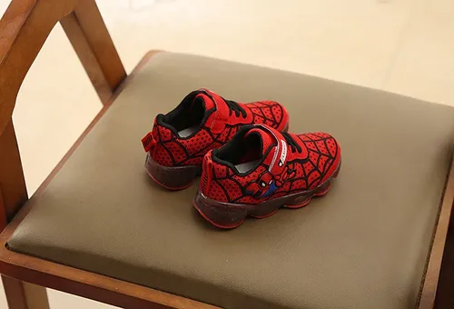 Zapatos Con Luz Spiderman Para Niños Zapatos Con Luz Led