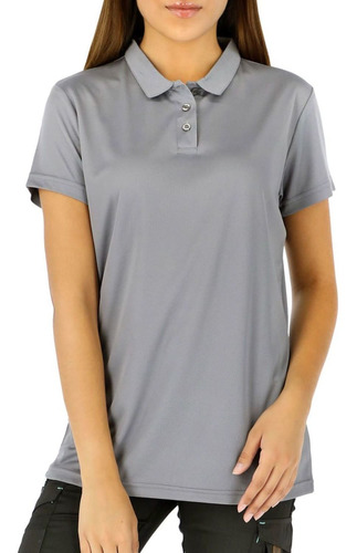 Polera Cooldry Quebec Manga Corta  Mujer Gris