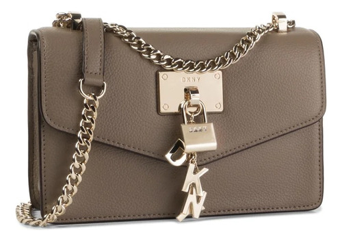 Cartera Dkny Elissa Shoulder Flap Dune/gold Original