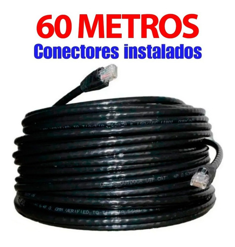 Imagen 1 de 3 de Rollo De 60 Mts Cable Utp Cat5e Intemperie Outdoor Internet