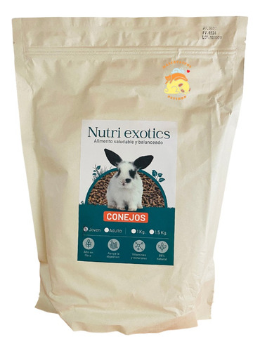 Concentrado Nutri Exotics Para Conejos 1kg - Joven