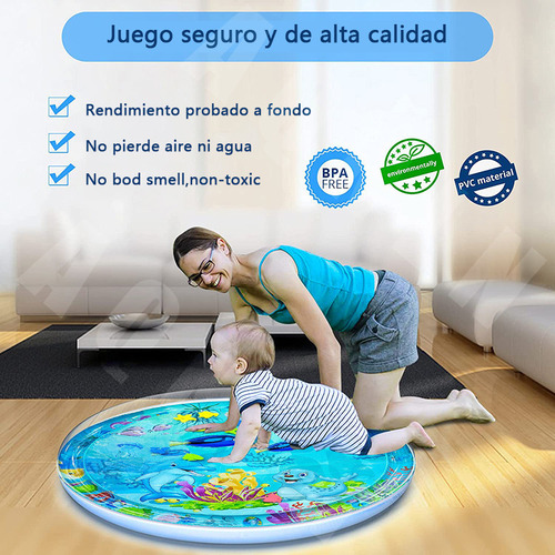 Cojín Tapete Agua Inflable Para Bebes Estimulación Temprana