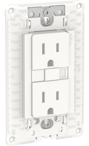 Toma Duplex 2p+tapa Aislada 15a Gfci Chasis Orion Schneider Color Blanco