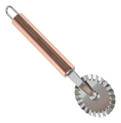 Carretilha Cortador De Massas Em Inox Com Cabo Rose Gold