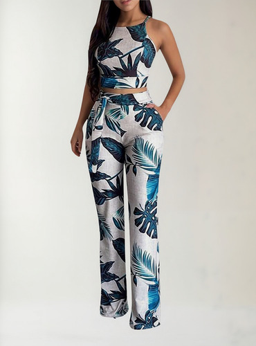 Conjunto De Pantalones Cortos De Verano Con Estampado Sin Ma