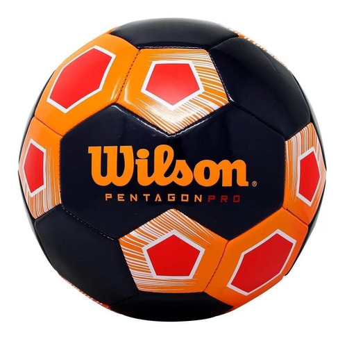 Bola De Futebol Wilson Pentagon Pro Preto E Vermelho Cor Preto-vermelho