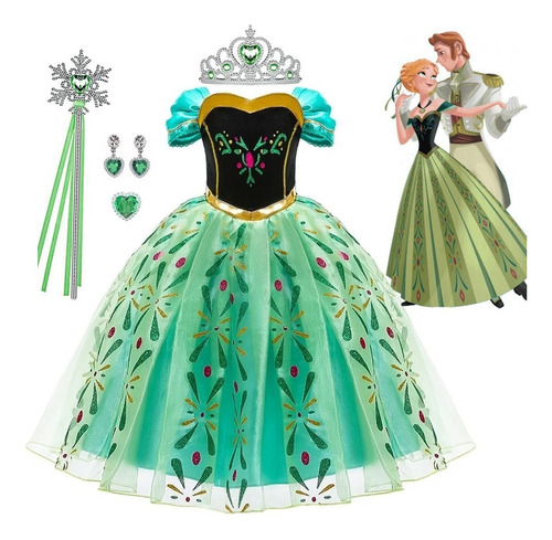 . Disfraz De Princesa Anna Frozen Falda De Fiestas Para