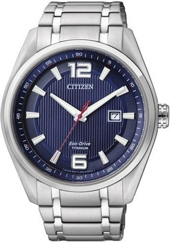 Reloj Citizen Titanium Analog Aw124057m Hombre Color De La Malla Plateado Color Del Bisel Plateado Color Del Fondo Azul