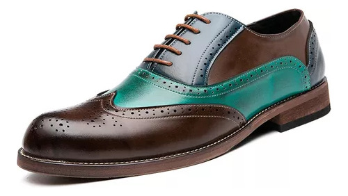 Zapatos Oxford Brogue Formales De Cuero Para Hombre