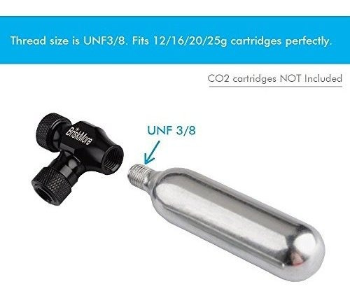 Inflador De Co2 Negro Para Bicicletas Tire By Briskmore