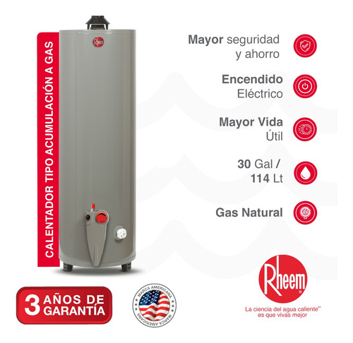 Calentador De Acumulación A Gas 114 Litros