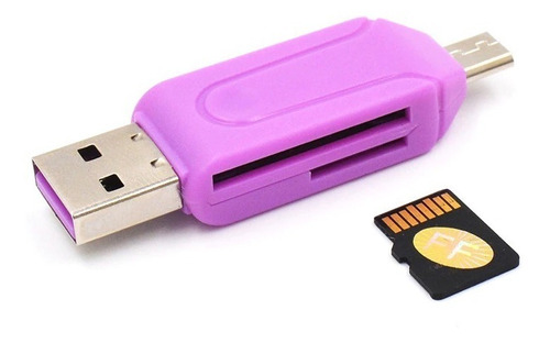 Adaptador Micro Usb A Otg Con Lector De Memoria 