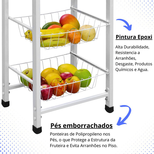 Fruteira De Chão Cozinha Para Micro-ondas Com Balcão