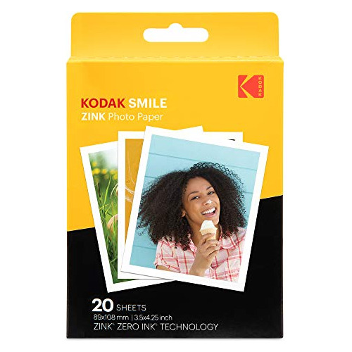 Papel Fotográfico Premium Kodak 3.5x4.25 Pulgadas (20 ...