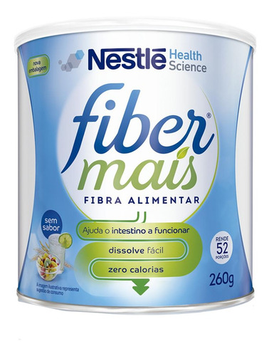 Suplemento en polvo Nestlé  Fiber Mais en lata de 260g