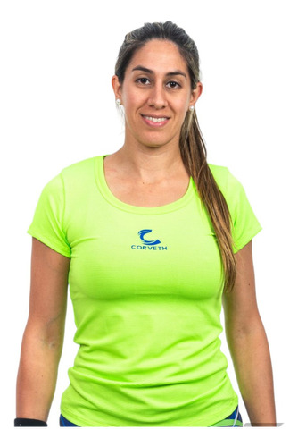 Remera Deportiva Mujer Corveth Verde Fluo Mcr3