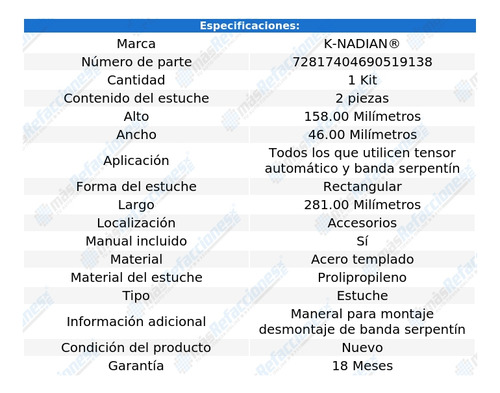 Herramienta Instalar Banda Acces I-350 5 Cil 3.5l 06 Knadian