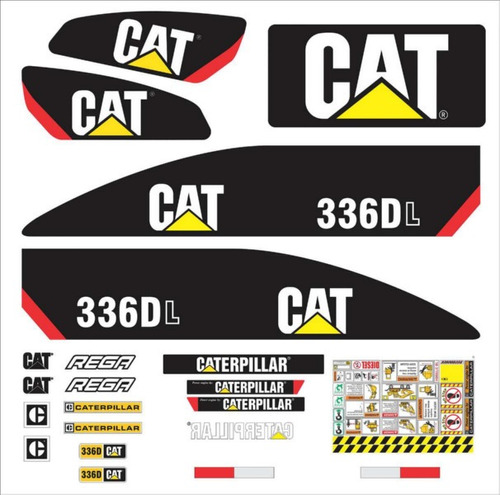 Calcomanías Caterpillar 336dl Con Franjas Originales