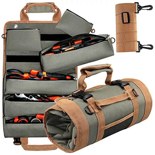 Bolsa de herramientas, bolsa enrollable portátil, bolsa de herramientas  enrollable, 6 bolsas de herramientas desmontables, bolsa de herramientas