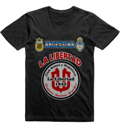 Remera Algodon Negra Club La Libertad Mendoza