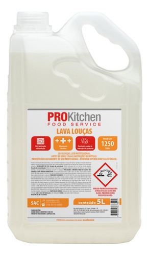 Kit 2 Unid. Detergente Pro Kitchen 5l - Remove Incrustações