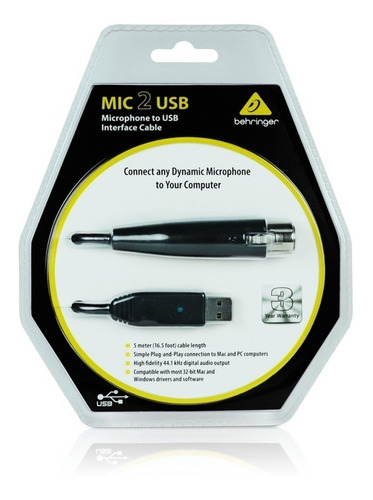 Interfaz Cable Behringer Mic 2 Usb + Garantía