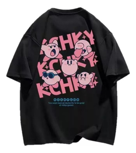 Camiseta De Manga Corta Con Estampado Casual De Corte Kirby