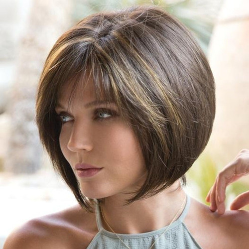 1 Pelo Corto Natural | Peluca Cabeza Onda Cabello Recto 2024