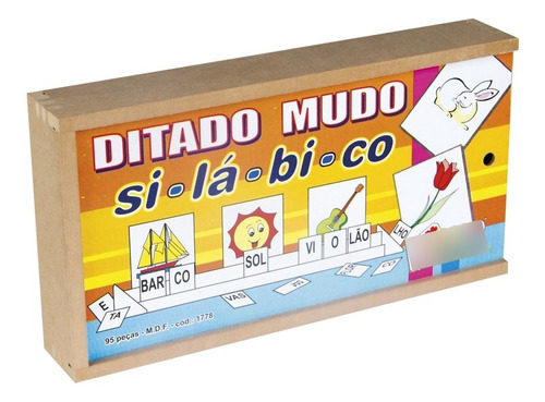 Ditado Mudo Silábico 95 Pcs Em Mdf