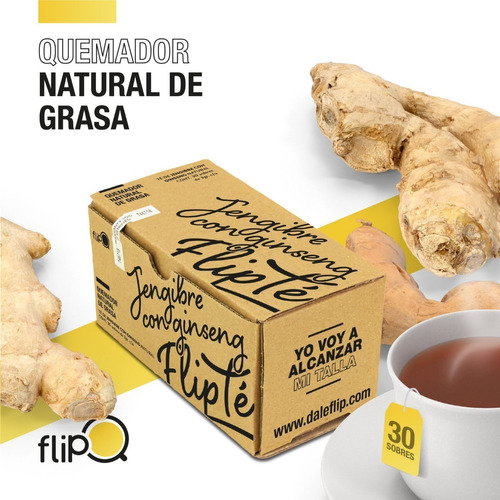 Jengibre Con Ginseng Flip Té Quemador De Grasa En 30 Días 