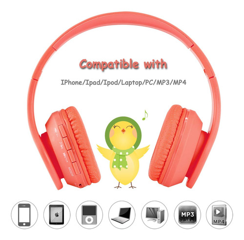 Mokata Headphones Bluetooth Wireless/wired Kids Volume Li Ab