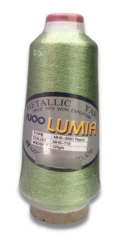 Cono De Hilo Para Bordado Metalizado Verde Lumia