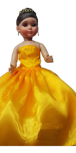 Muñeca Quinceañera Xv 15 Lacio Amarillo Mango