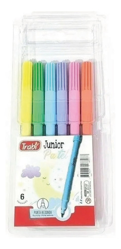 Marcadores Junior Pastel Trabi X 6 Colores