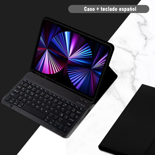 Imagen 3 de 9 de Funda Teclado Para iPad 9va Generación 10.2 Smart + Lapiz