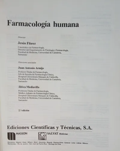 Libro Farmacología Humana De Jesus Florez (Usado)