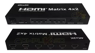Splitter Switch Matrix Hdmi 4x2 Full Hd 3d C/ Control Remoto