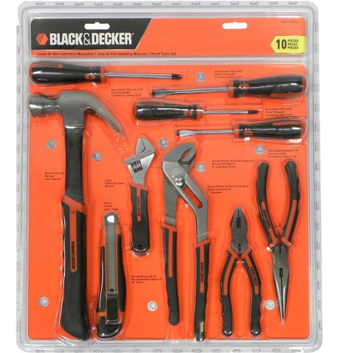 Juego Set Herramientas Black Decker 10 Piezas Hdt51910