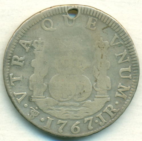 Potosí Bolivia Columnaria Moneda Plata 2 Reales 1767 Jr Perf
