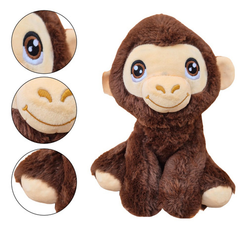 6 Peluches De Animales Selva Jirafa Elefante Mono Colección Animales