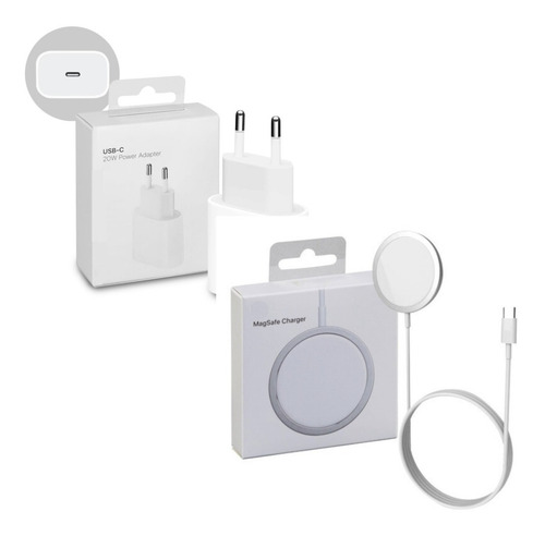 Imagen 2 de 7 de Cargador Inalámbrico iPhone 14 13 12 + Cargador + Cable T/c