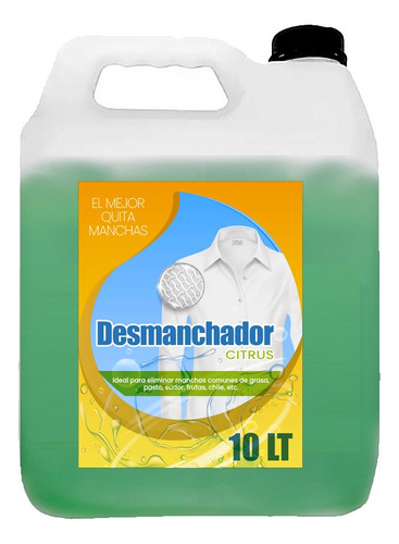 10 Lt Desmanchador Para Ropa Y Tapicería Multiusos