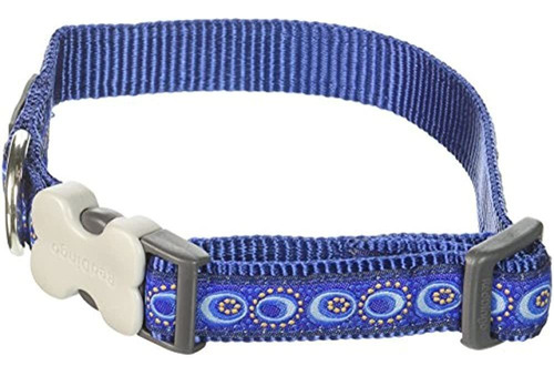 Dingo Rojo Cosmos Azul Oscuro Collar De Perro Mediano / Gran