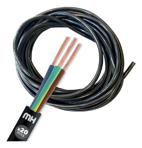 Cable Tipo Taller Mh Negro 3x2.5 Mm² X 20 Mts Normalizado