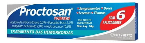 Proctosan Pomada 20gramas Tratamento Das Hemorroidas 