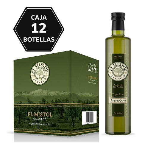 Aceite De Oliva El Mistol Clásico X 500ml (caja 12 Botellas)