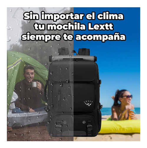 Mochila De Viaje Grande E Impermeable Con Puerto Usb Lextt